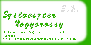 szilveszter mogyorossy business card