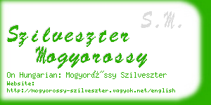 szilveszter mogyorossy business card